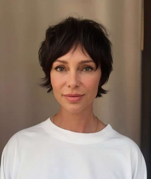 1. Soft Tousled Brunette Pixie Cut - Pixie Cut For Thin Hair