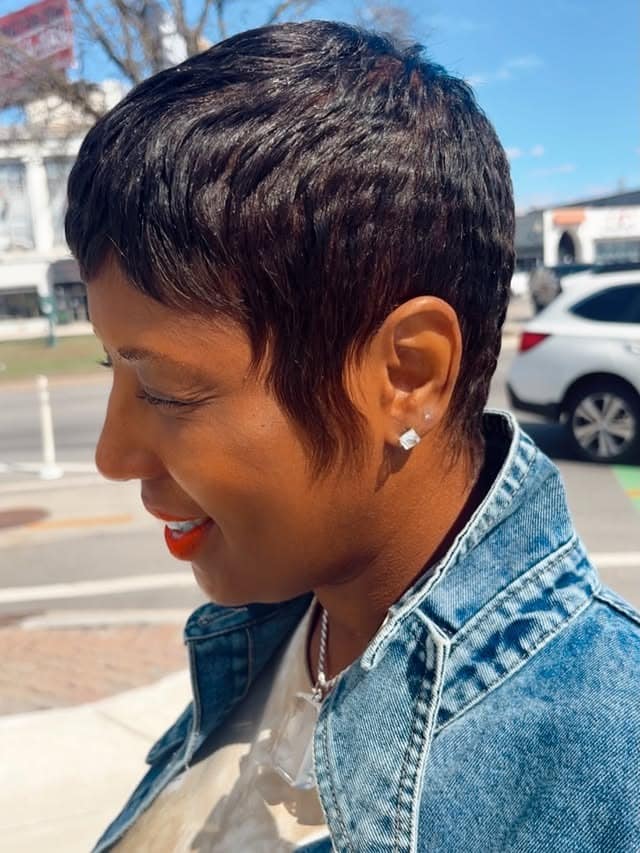 9. Sleek Dark Brown Tapered Pixie - Pixie Cut For Thin Hair