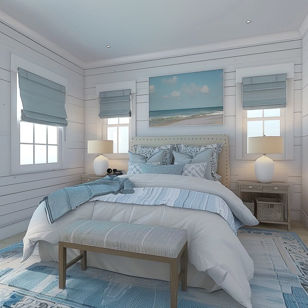 5. Coastal Blue and White Guest Bedroom Retreat - guest bedroom ideas