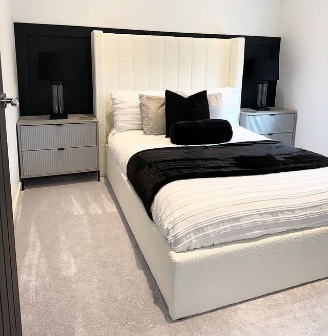 6. Black and Ivory Modern Contrast Guest Bedroom - guest bedroom ideas