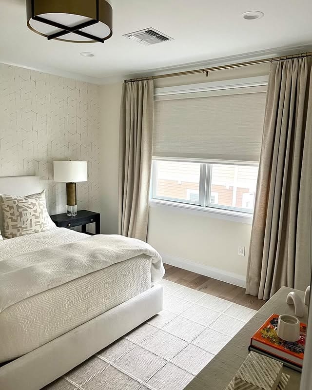 9. Soft Beige and Ivory Minimalist Guest Bedroom - guest bedroom ideas