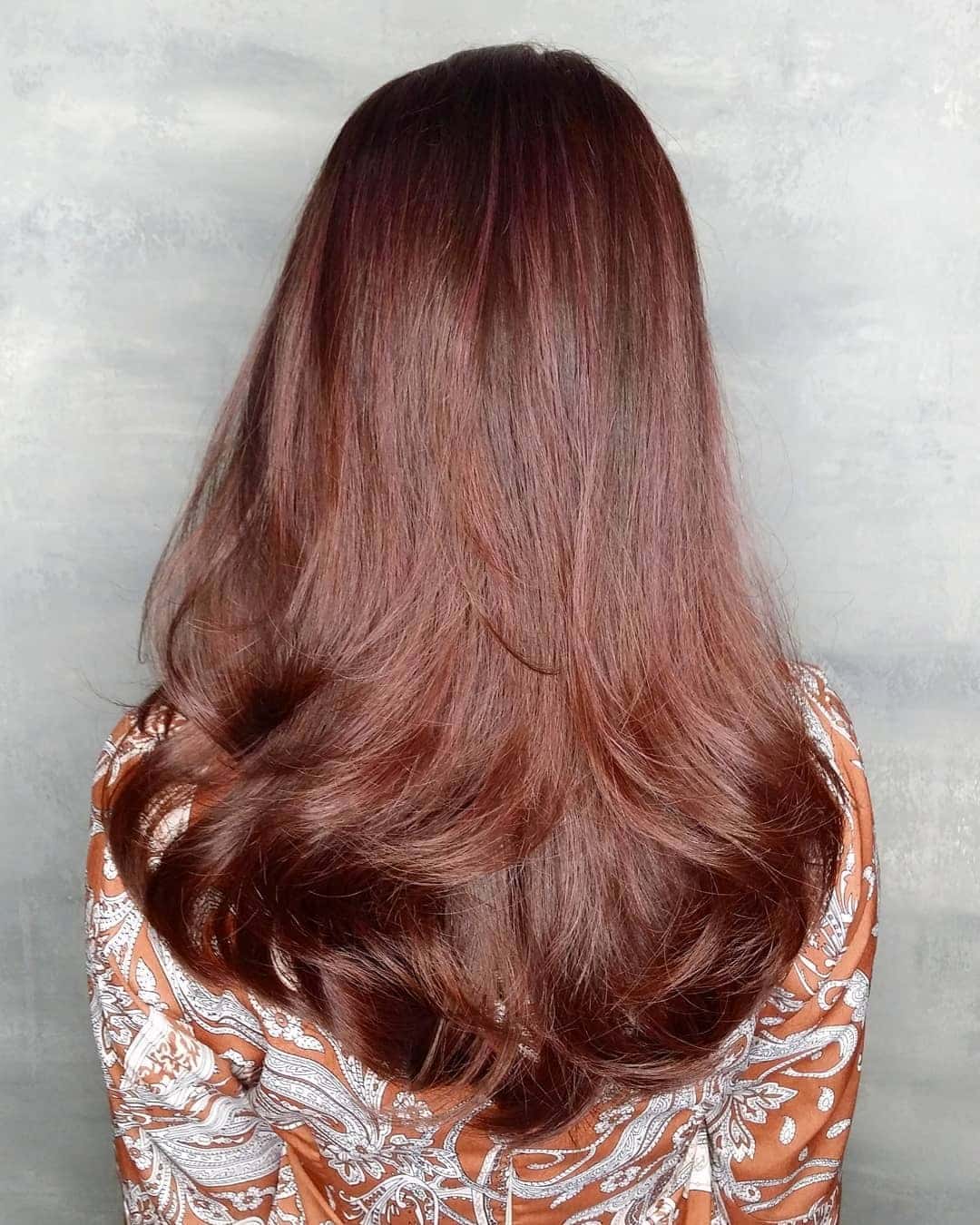 5. Cinnamon Rose Brown Blowout - Rose Brown Hair Color