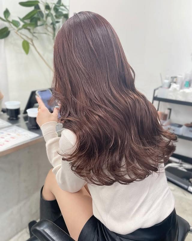 17. Smoky Rose Brown Glam Waves - Rose Brown Hair Color