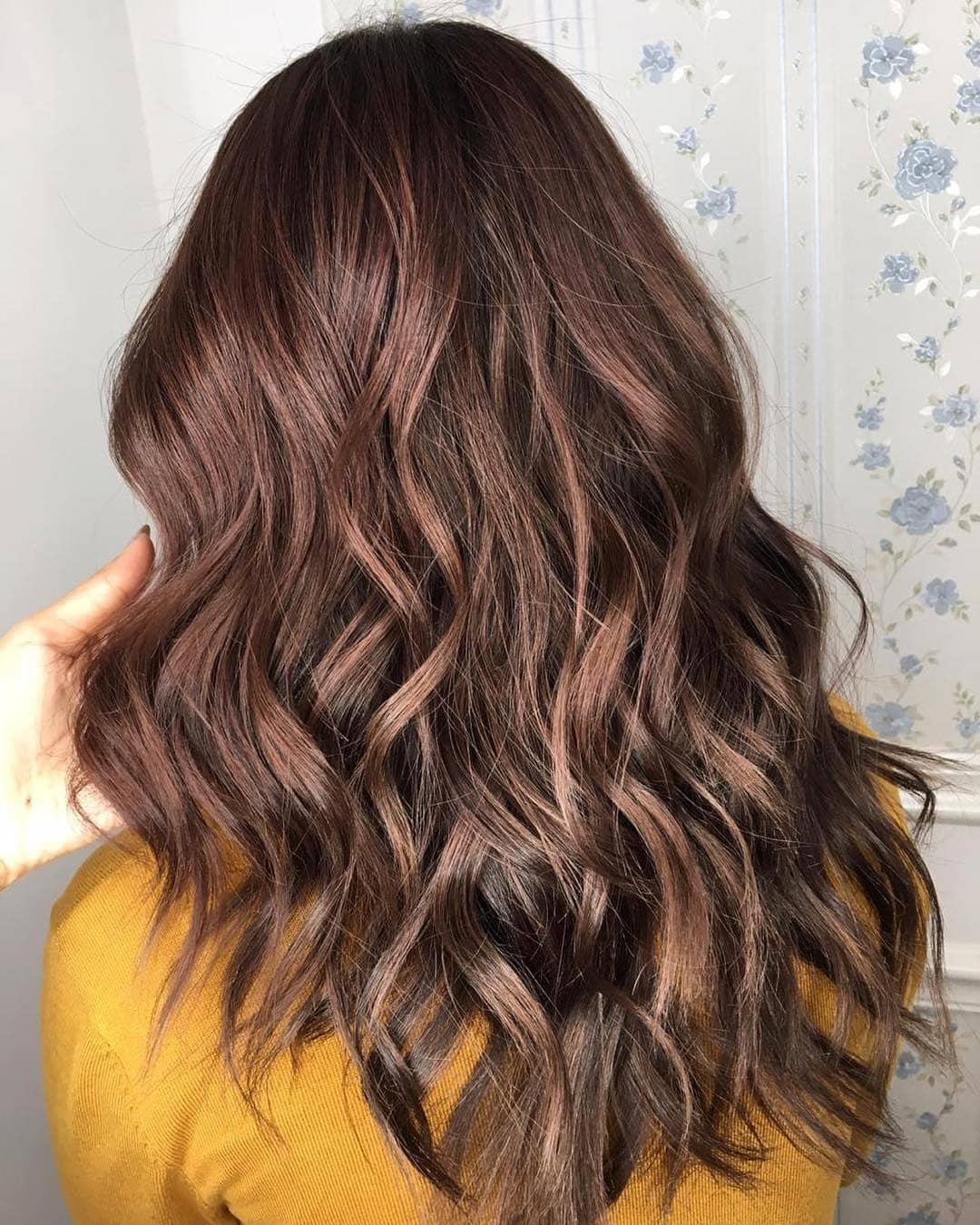 19. Chocolate Rose Brown Textured Waves - Rose Brown Hair Color