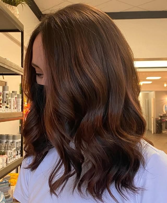20. Deep Rose Brown Lob - Rose Brown Hair Color