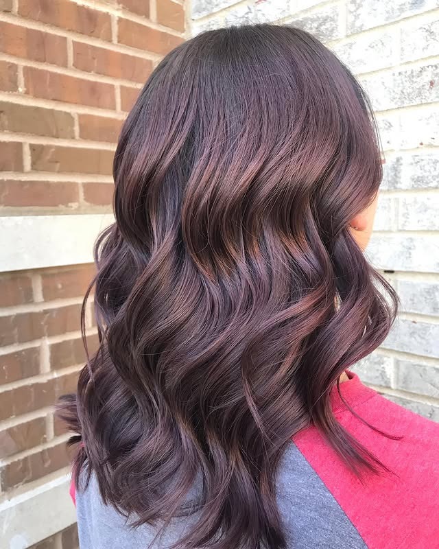 22. Smoky Rose Brown Layered Waves - Rose Brown Hair Color