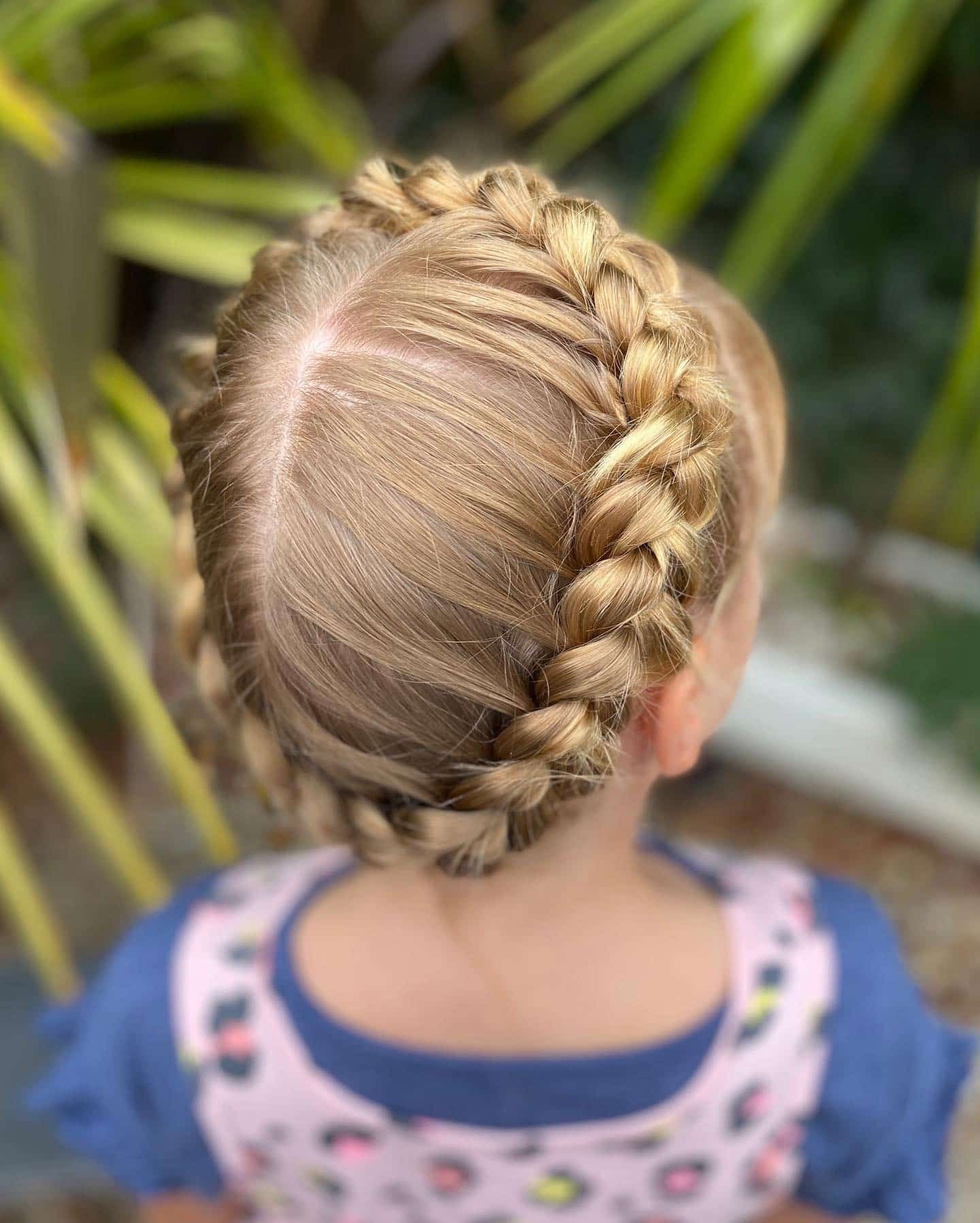 16. Golden Blonde Double Crown Braids - Crown Braid Hairstyles