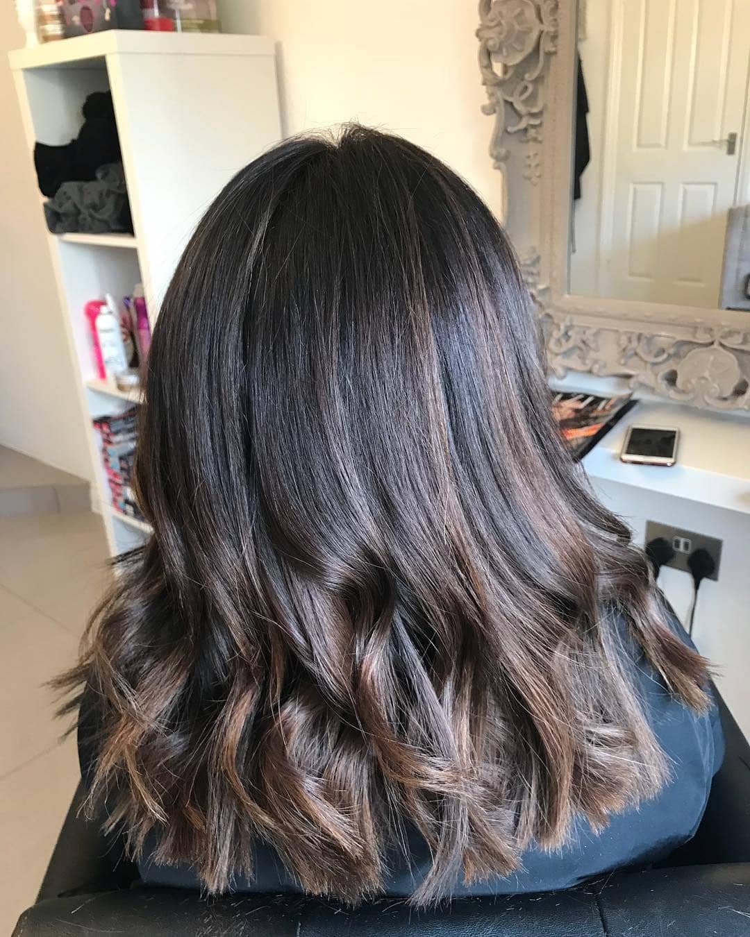 3. Espresso Brown Midi Cut with Soft Waves - Midi Cut Hairstyles