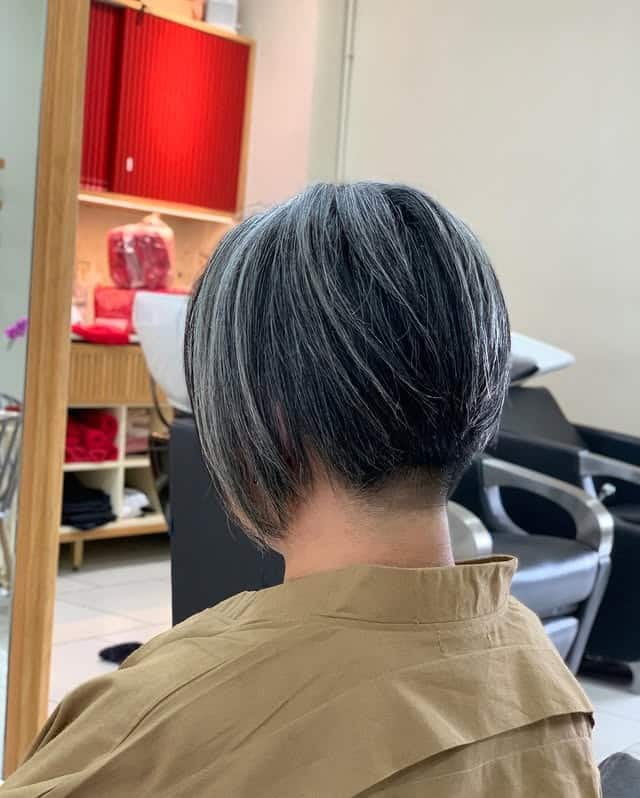 5. Silver Gray Graduated Undercut Pixie - Undercut Pixie Haircut
