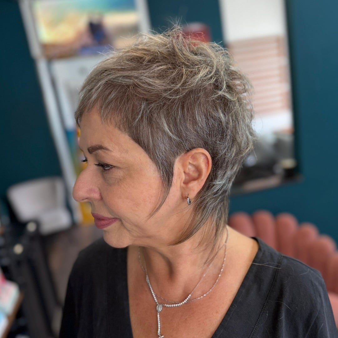 12. Textured Mushroom Brown Undercut Pixie - Undercut Pixie Haircut