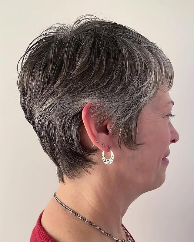 18. Silver Highlighted Tapered Undercut Pixie - Undercut Pixie Haircut