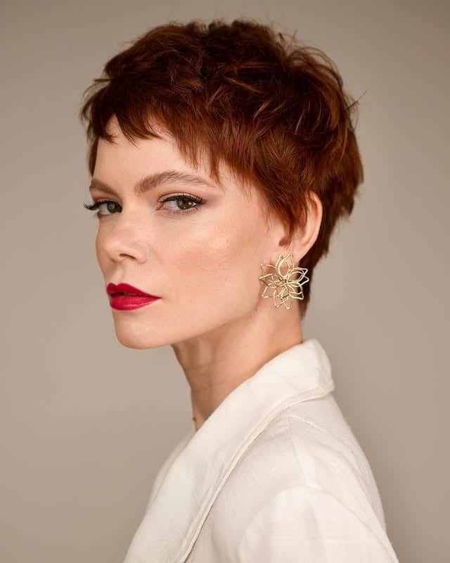 19. Auburn Textured Undercut Pixie - Undercut Pixie Haircut