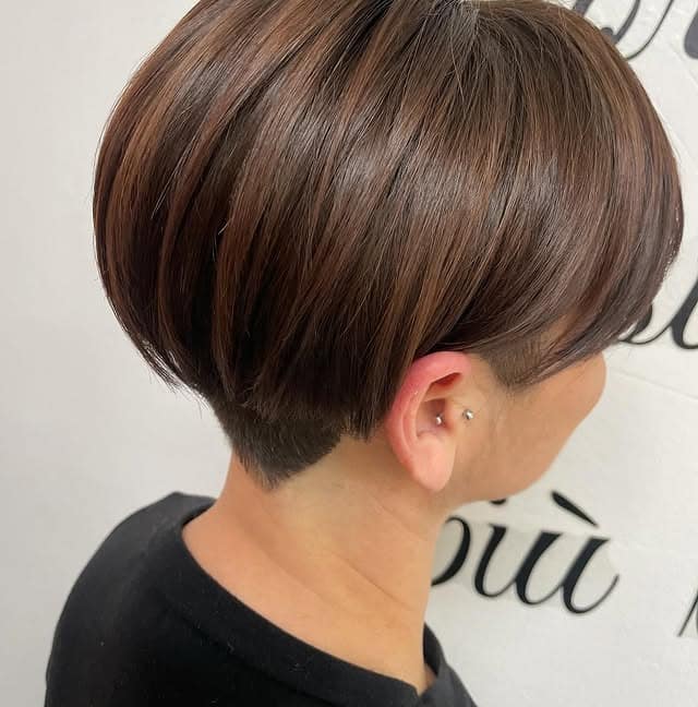 21. Rich Mocha Undercut Pixie Bob - Undercut Pixie Haircut