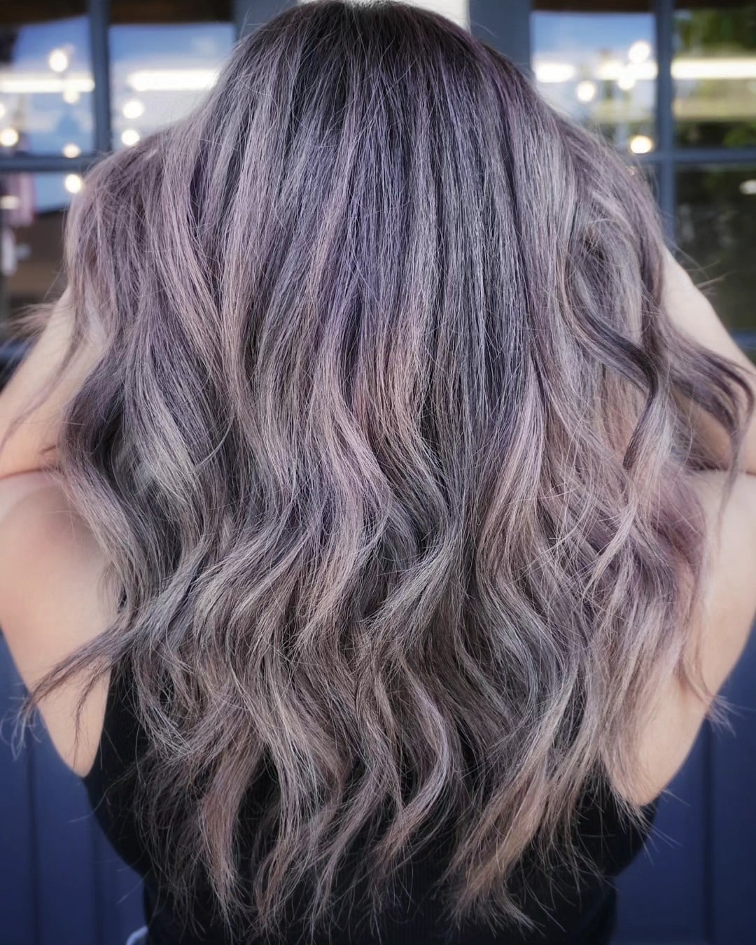 8. Ash Violet Balayage with Cool Blonde Blend - Ash Violet Hair Color