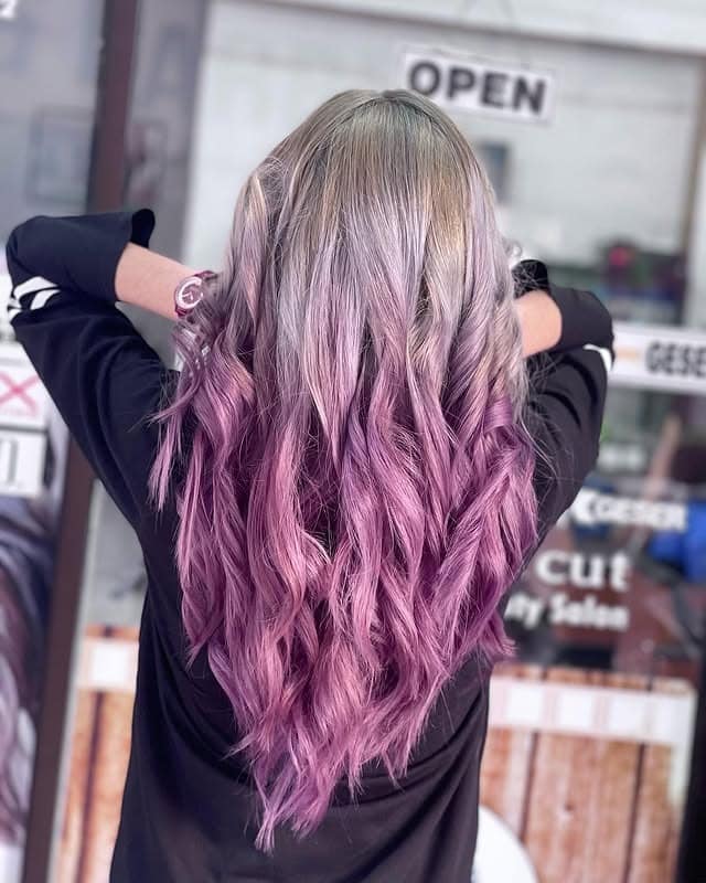 11. Long Layered Ash Violet Melt - Ash Violet Hair Color
