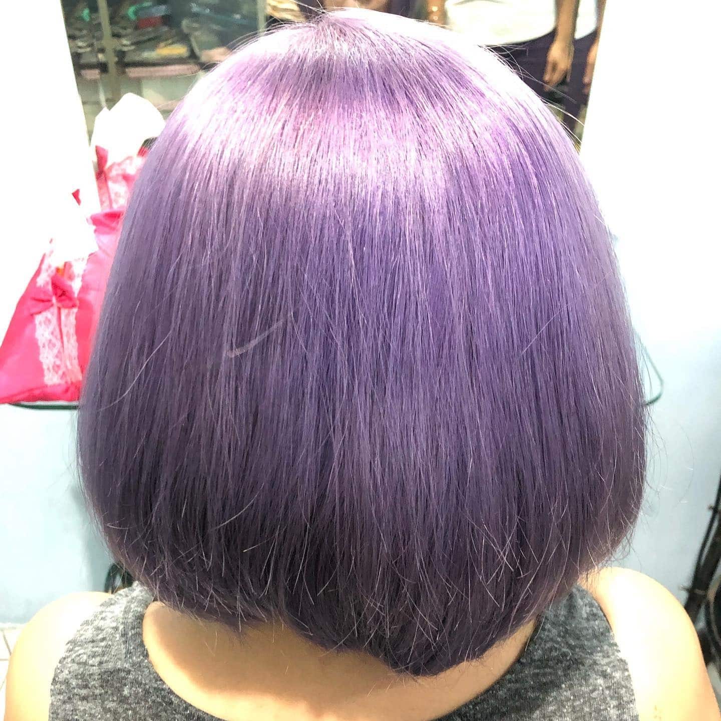 16. Classic Bob with Deep Ash Violet Hair - Ash Violet Hair Color