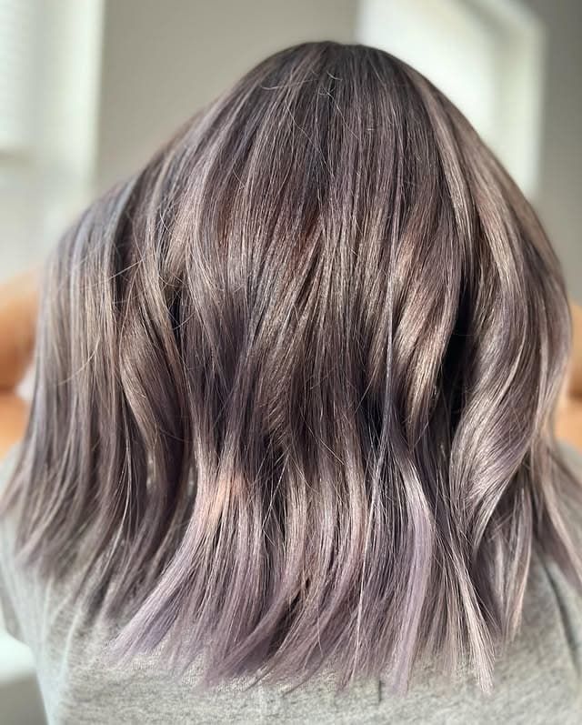 20. Shoulder-Length Ash Violet Waves - Ash Violet Hair Color