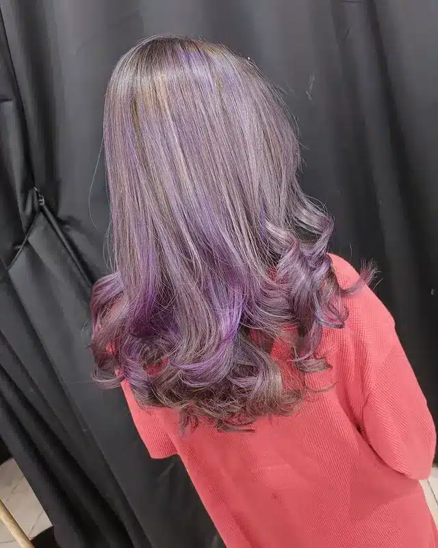 21. Layered Ash Violet Hair with Violet Ends - Ash Violet Hair Color