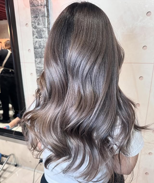 17. Glossy Cool Ash Brown Hair Color with Soft Waves - Cool Ash Brown Hair Color