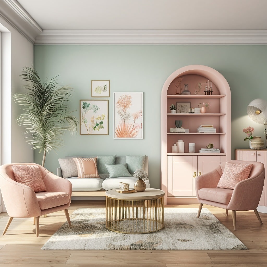 1. Pastel Living Room Ideas with Blush Pink and Sage Green - pastel living room ideas