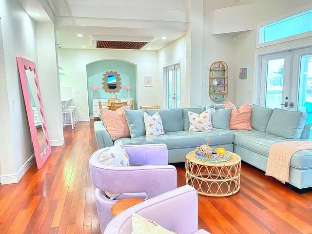3. Pastel Living Room Ideas with Sky Blue and Lavender Decor - pastel living room ideas