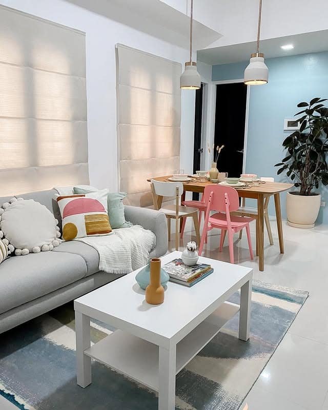 5. Pastel Living Room Ideas with Powder Blue and Soft Pink - pastel living room ideas
