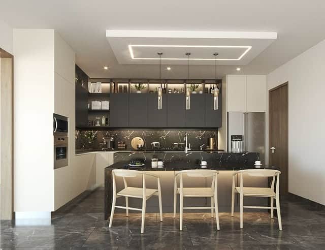 6. Black and White Luxury Kitchen Ideas - aesthetic kitchen ideas
