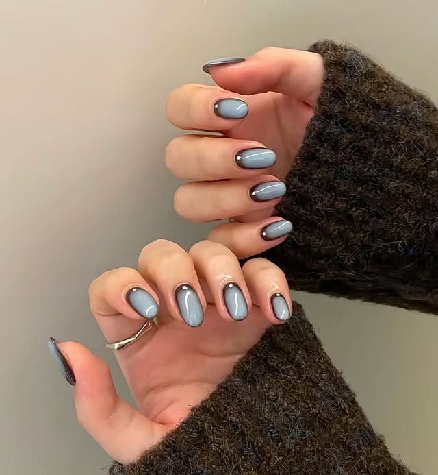 6. Smoky Gray Cat Eye Nails - cat eye nail ideas