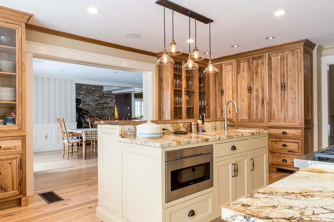 9. Rustic Kitchen Ideas with Cream Cabinets and Natural Wood Storage - rustic kitchen ideas