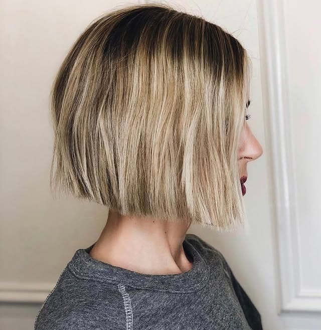 10. Blunt Chin-Length Bob with Creamy Blonde Balayage - Chin-Length Bob