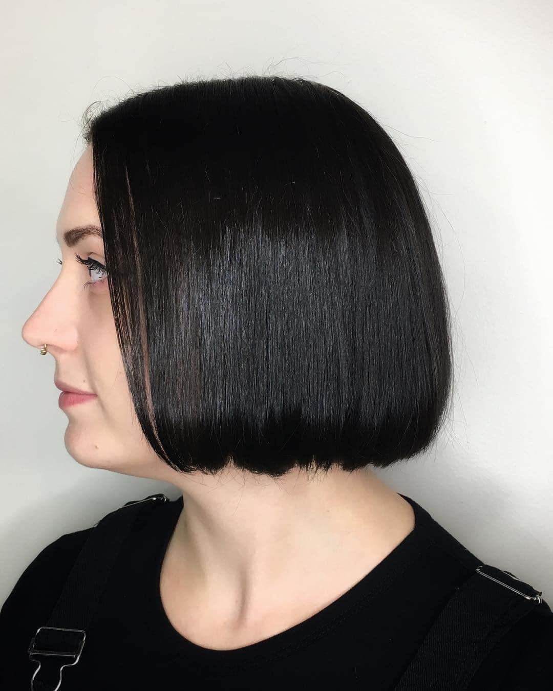 16. Precision Chin-Length Bob with Jet Black Hair - Chin-Length Bob