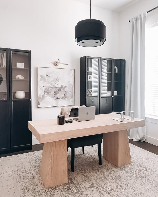 22. White Office Ideas with Light Oak Furniture - office ideas