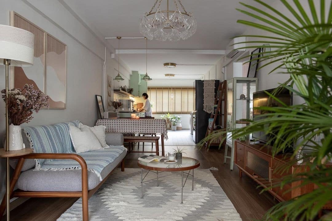 7. Neutral Retro Living Room Ideas With Scandinavian Touches - retro living room ideas