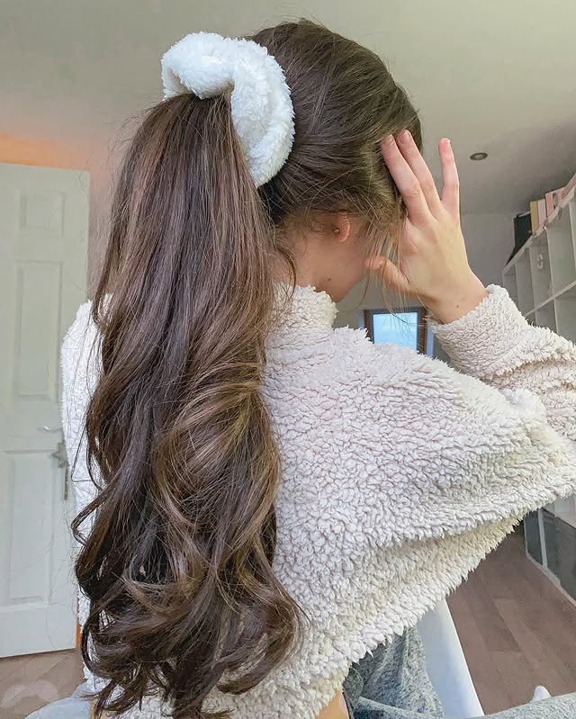 3. Fluffy Ponytail with Mushroom Brown Hair - Fluffy Hairstyles