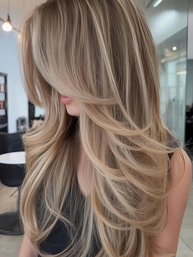 20. Fluffy Feathered Layers with Champagne Blonde Hair - Fluffy Hairstyles