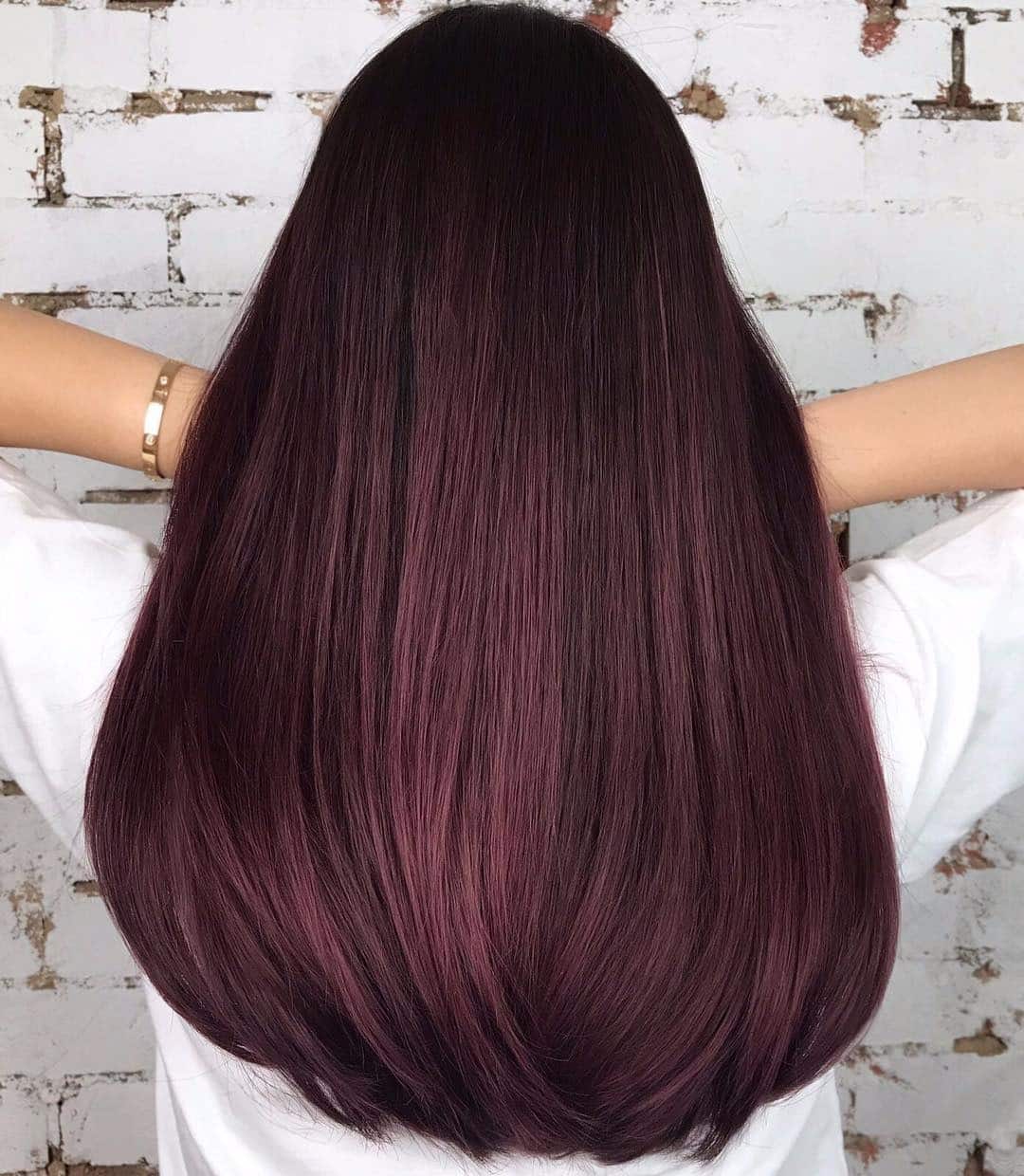 7. Classic Straight Deep Burgundy Style - Deep Burgundy Hair Color