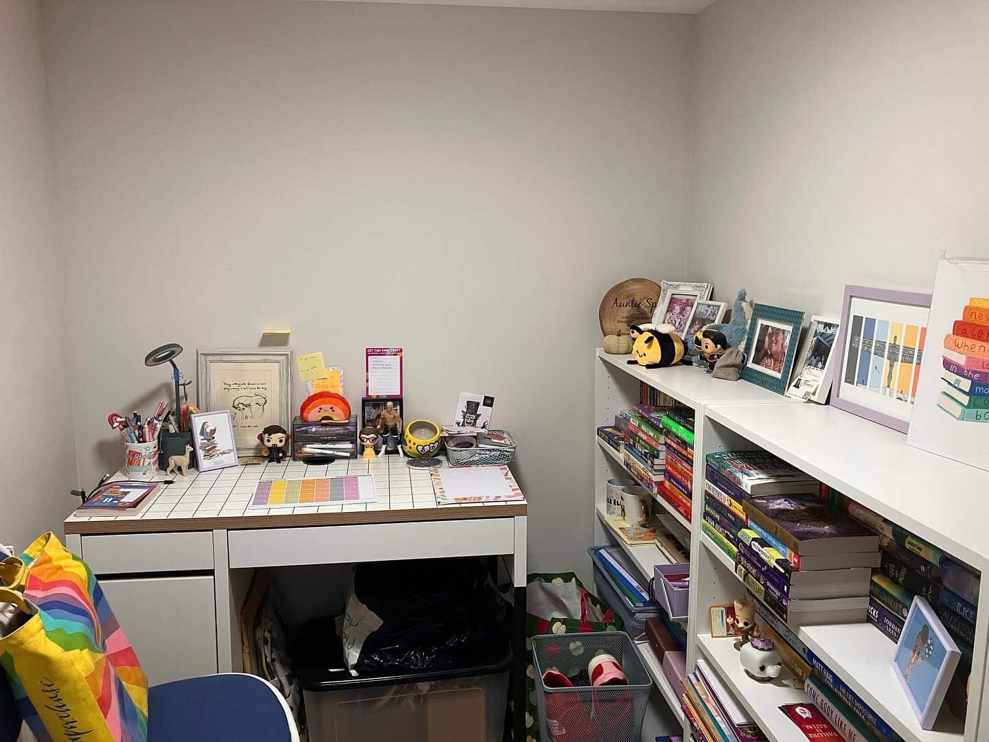 3. White Teacher Office Idea with Neutral Accents - teacher office ideas