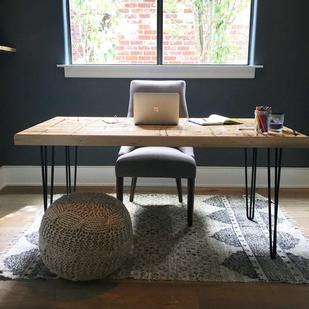 10. Minimalist Teacher Office Idea with Dark Gray Walls - teacher office ideas