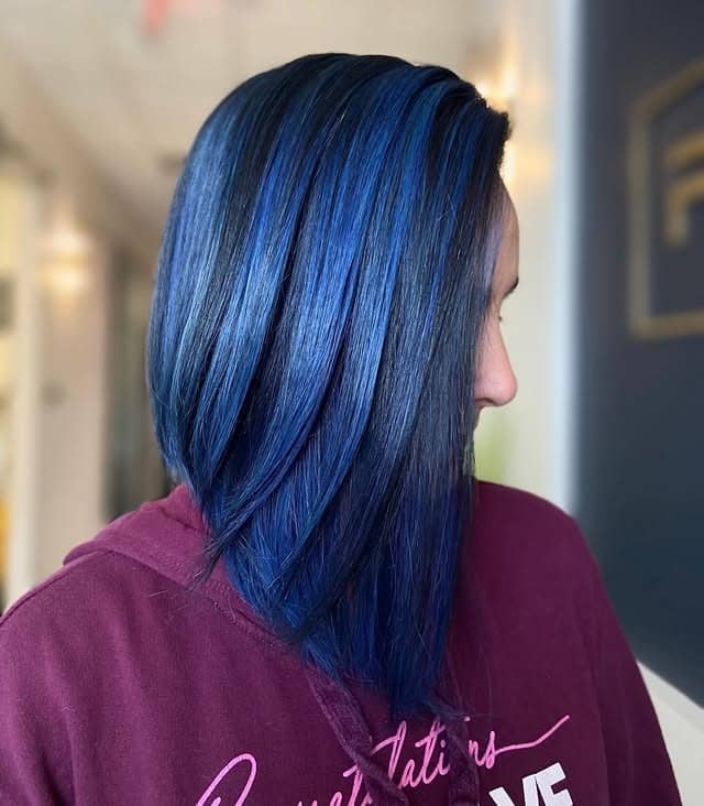 3. Angled Bob with Blue Black Shine - Blue Black Hair Color