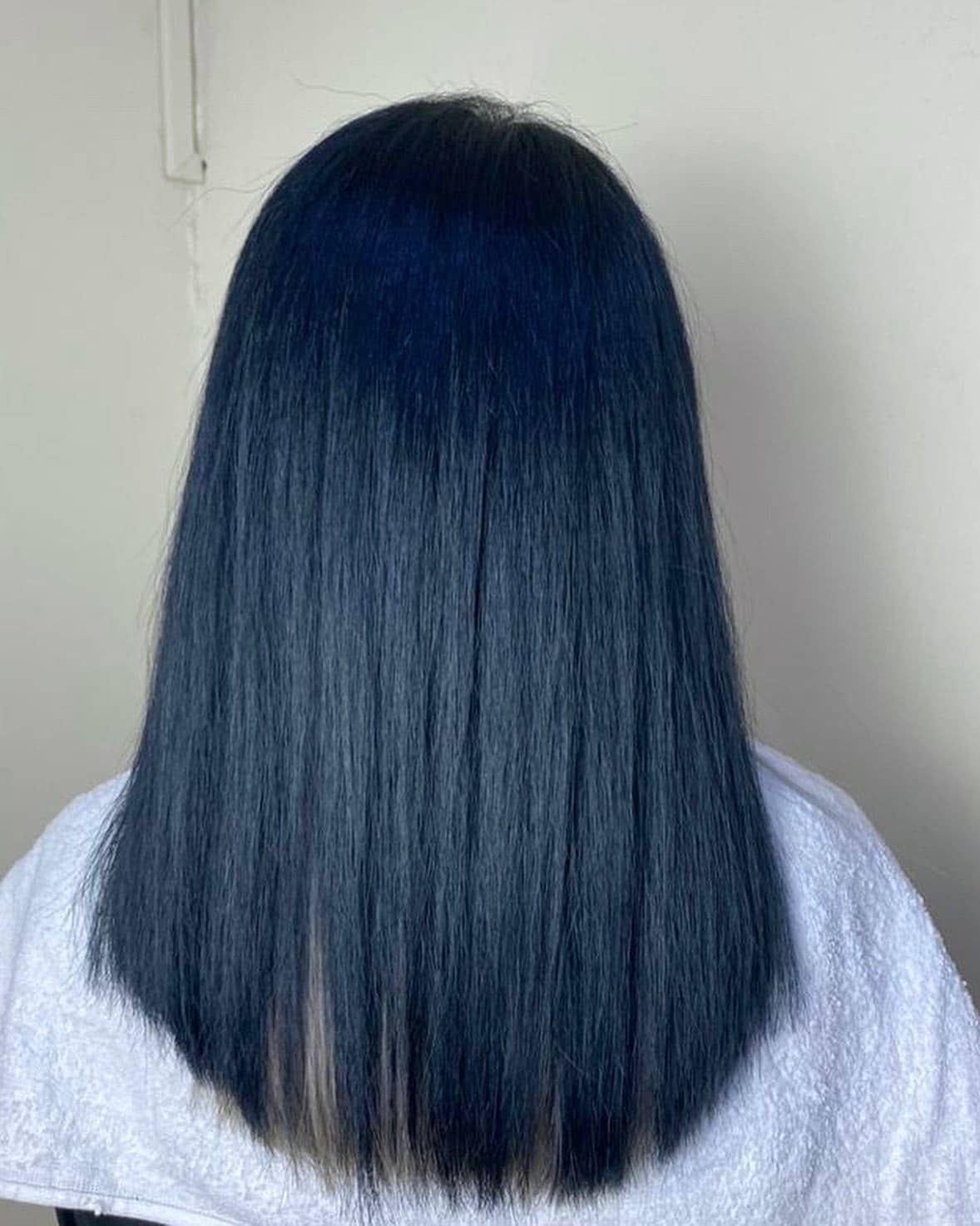 11. Blunt Cut Blue Black Hair - Blue Black Hair Color