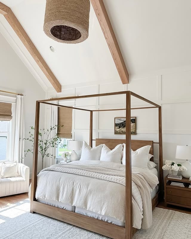 2. Warm Wood and White Summer Bedroom Idea - summer bedroom ideas