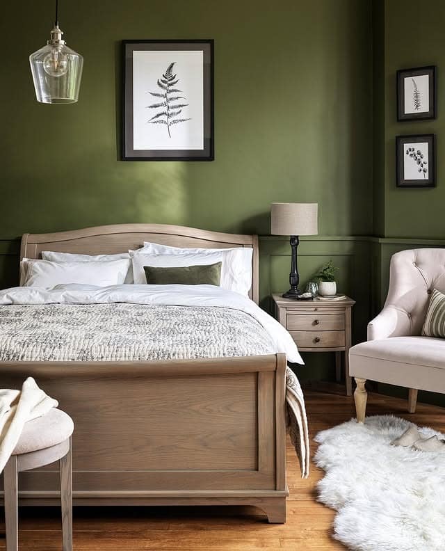 4. Olive Green and Oak Summer Bedroom Idea - summer bedroom ideas
