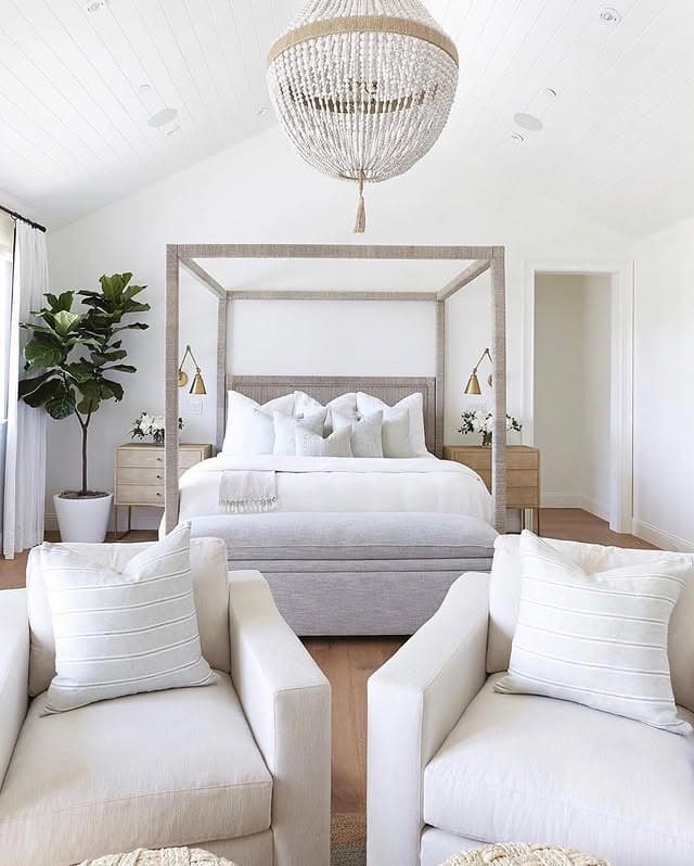 10. White and Linen Luxury Summer Bedroom Idea - summer bedroom ideas