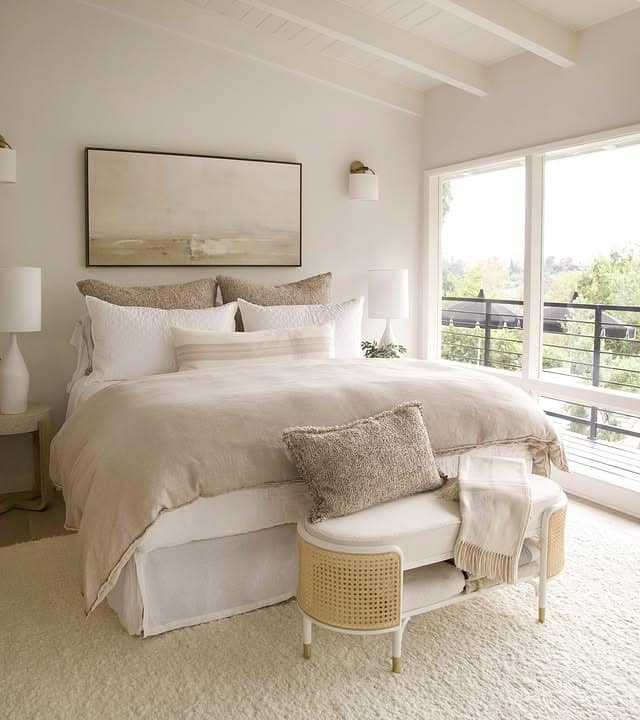 18. Ivory and Sand Neutral Summer Bedroom Idea - summer bedroom ideas