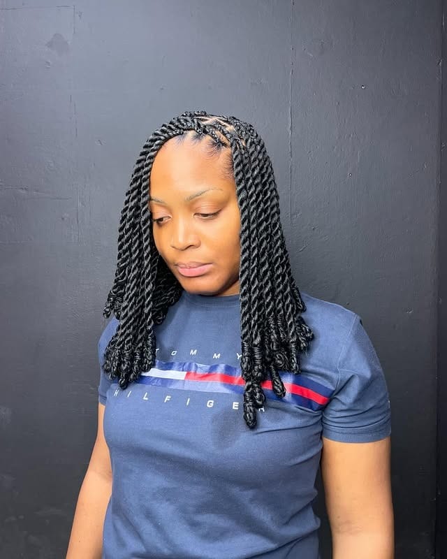 2. Shoulder-Length Black Twist Braids - Twist Braid Hairstyles