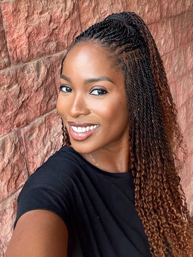 14. Half-Up Black to Caramel Ombre Twist Braids - Twist Braid Hairstyles