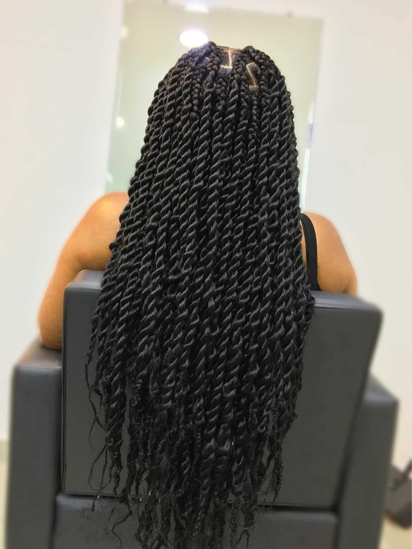 21. Long Black Jumbo Twist Braids - Twist Braid Hairstyles