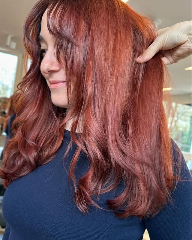 6. Shoulder-Length Red Copper Layers - Red Copper Hair Color