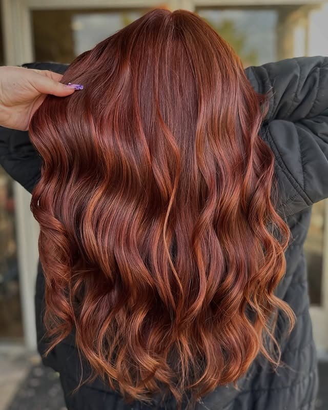 13. Dimensional Red Copper Beach Waves - Red Copper Hair Color