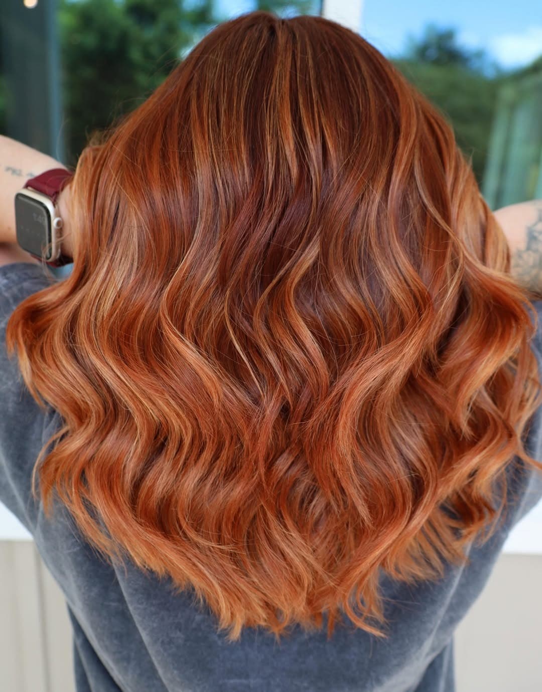 15. Copper Melt Wavy Balayage - Red Copper Hair Color